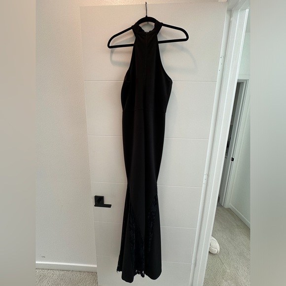 Windsor Black High Neck Gown with lace detail prom wedding black tie event M - Picture 12 of 16
